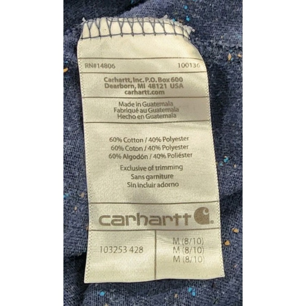 Carhart Ralaxed Fit Blue Speckeled Long Sleave Shirt Womens M (8-10) - Picture 5 of 6